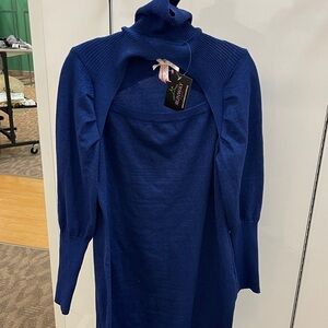 Derek Heart Shimmering Blue Knit Top